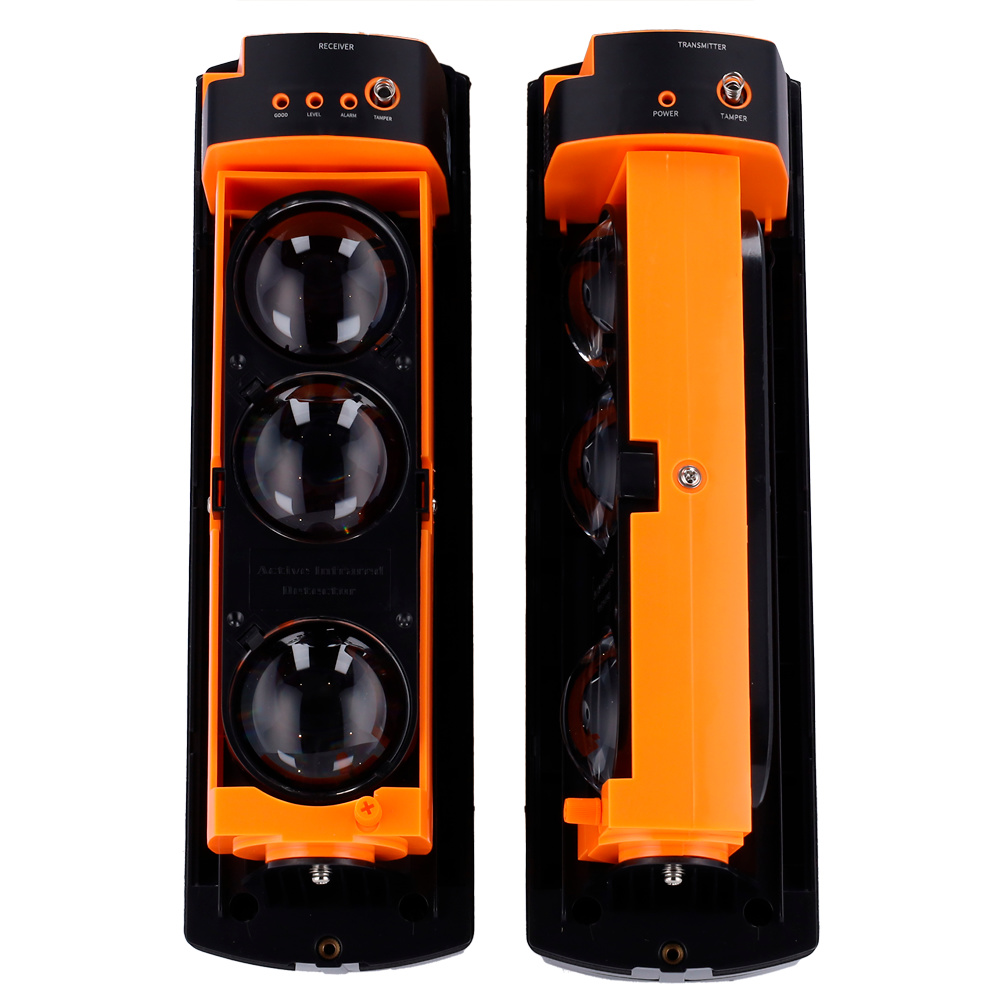 Barreras infrarrojas a pilas Refuerza la seguridad con la barrera ABE-200W. Detección de 600m en interiores y 200m en exteriores, 4 frecuencias seleccionables, DIP Switch y ajuste de ángulo. Compatible con Ajax Transmitter y DoorProtect