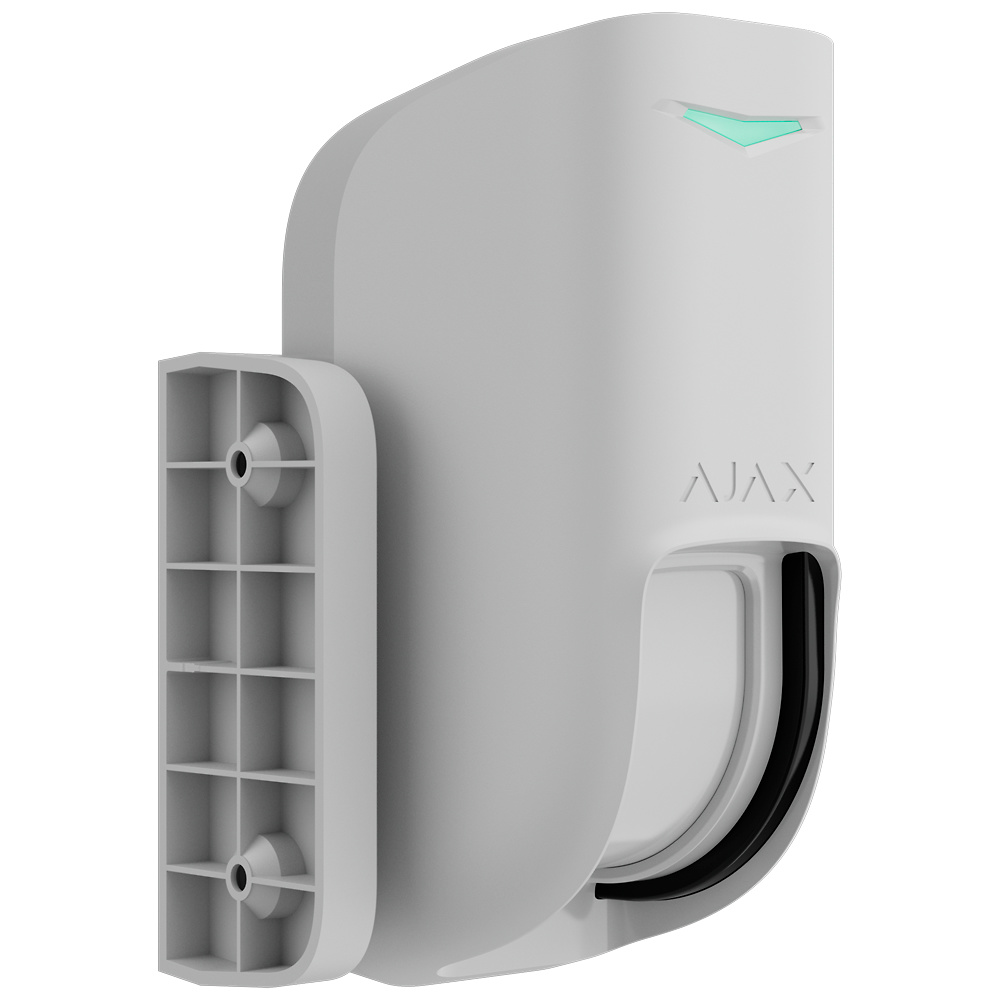 Detector de cortina AJAX Detector exterior Ajax CurtainOutdoor con tecnología anti-masking y doble sensor PIR más microondas en banda K. Alcance de detección hasta 12 m y comunicación segura vía 868 MHz Jeweller. Compatible con los paneles Ajax Hub 2 y ReX 2, incorpora actualizaciones OTA, tamper y protección IP55 para máxima fiabilidad en entornos difíciles