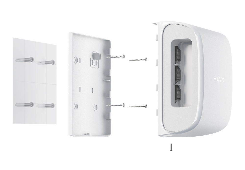 AJ-DUALCURTAINOUTDOOR-W | AJAX - Detector dual tipo Cortina | Alcance detección 4 a 15 metros configurable | Apto para Exterior 