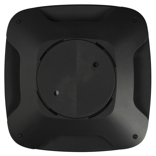 AJ-FIREPROTECT-B-DETECTOR-HUMO-AJAX-trasera Vista trasera del detector AJAX AJ-FIREPROTECT-B en color negro, diseñado para detectar humo y calor con alarma integrada y compatibilidad total con el sistema Ajax