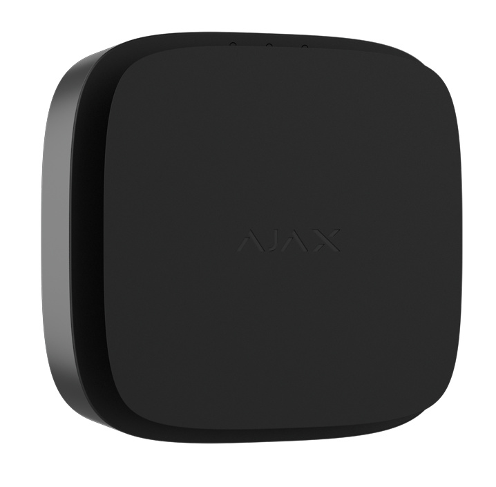 AJ-FIREPROTECT2-HC-SB-B | AJAX Detector de monóxido de carbono y temperatura Ajax AJ-FIREPROTECT2-HC-SB-B con sensores térmicos, sirena integrada de 85 dB, alerta visual LED y funcionamiento autónomo o con Hub Ajax. Con comunicación segura Jeweller, duración de batería hasta 10 años y certificado EN14604. Diseño compacto y elegante en color negro