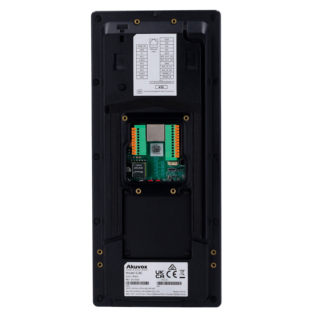 AK-E18C | AKUVOX - Videoportero IP con control de acceso | Cámara 2 Mpx | Identificación con reconocimiento facial, tarjeta EM/MF, NFC, BLE, QR, PIN y/o combinaciones 