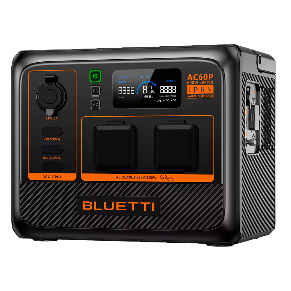 BL-AC60P | BLUETTI - Batería portátil | Potencia salida 600W | LiFePO4 | Pantalla LCD | IP65 