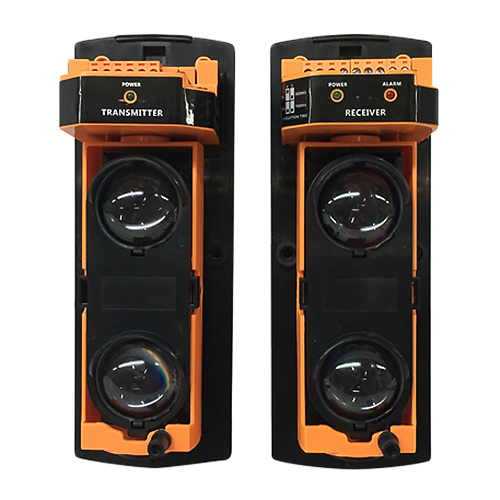 AB-60-BARRERA-PERIMETRAL Barrera infrarroja cableada AB‑60 con doble haz y ajuste por LED y DIP‑Switch