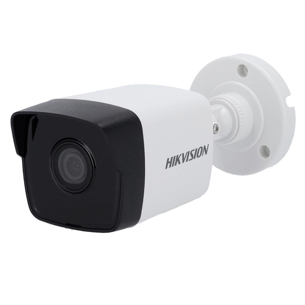 BULLET HIKVISION cámara IP HIKVISION DS-2CD1023G0E-I(2.8mm)(C) con diseño compacto tipo bullet, montaje sencillo, lente de 2.8 mm y LEDs infrarrojos. Perfecta para soluciones de videovigilancia económicas y efectivas en entornos residenciales, comerciales o industriales. Soporta ONVIF y gestión desde PC y móvil