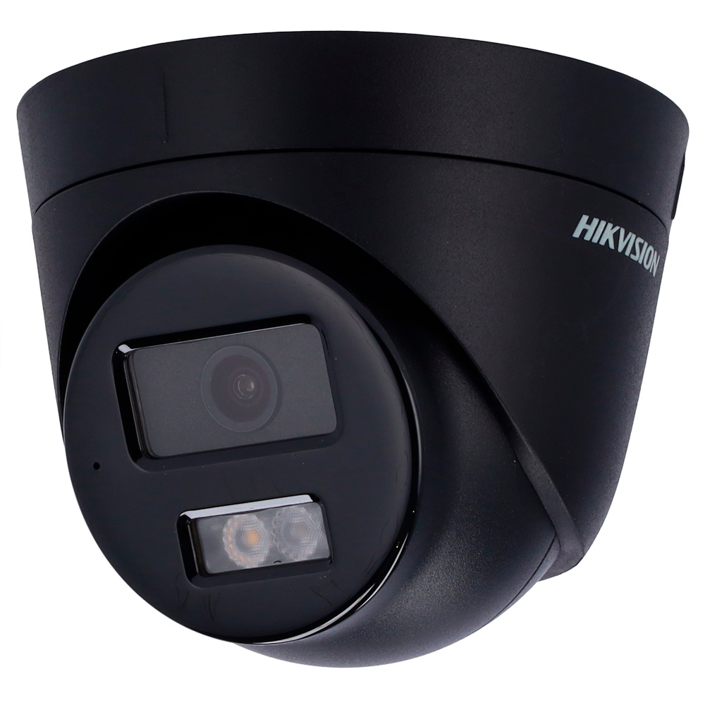 DS-2CD1343G2-LIU(2.8mm)(BLACK)  |  HIKVISION  -  Cámara Turret IP  |  4 Mpx  |  Lente fija 2,8 mm  |  Luz híbrida: IR y luz blanca 30 metros  |  Micrófono integrado  |  Detección de movimiento 2.0