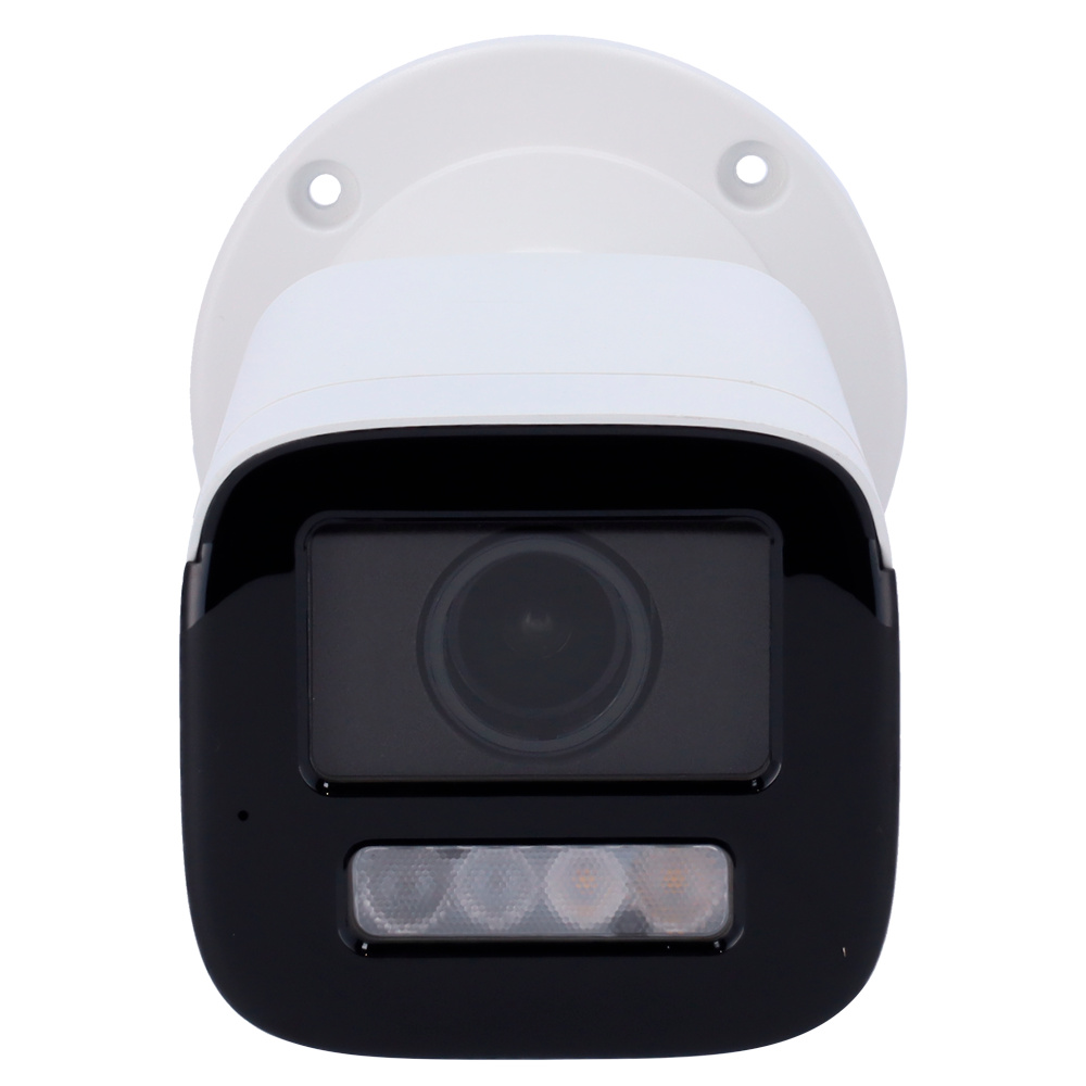 DS-2CD1643G2-LIZSU-2.8-12mm-HIKVISION-BULLET-FRONTAL Imagen frontal de la cámara Hikvision DS-2CD1643G2-LIZSU mostrando su diseño robusto, óptica varifocal y carcasa metálica