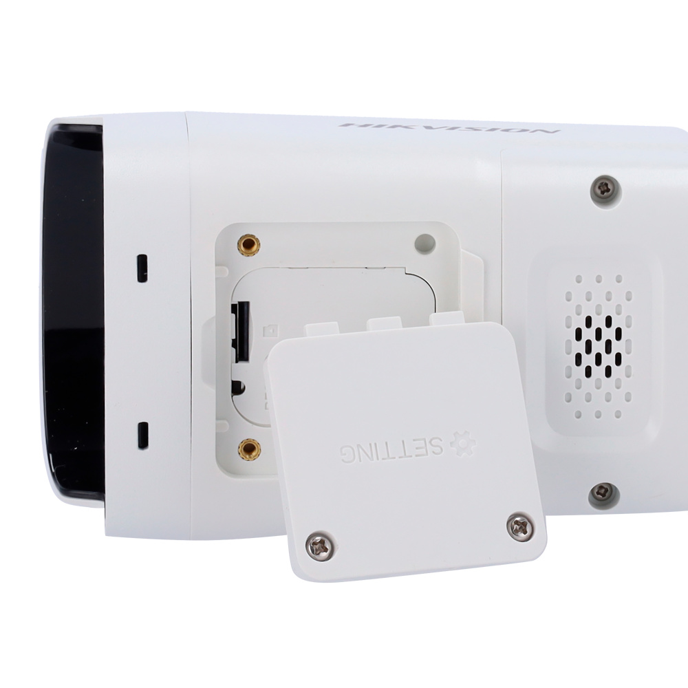 DS-2CD1T83G2-LIUF/SL(4mm) | HIKVISION - Cámara IP Bullet | 8 Mpx | Lente 4 mm | Luz híbrida alcance 50 m | Sirena y flash disuasorios | Detección de movimiento 2.0 