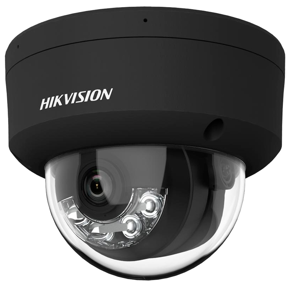 DS-2CD2123G2-LIS2U(2.8mm)(BLACK)  |  HIKVISION  -  Cámara Domo IP AcuSense |  2 Mpx  |  Lente fija 2,8 mm  | Luz Híbrida IR 30 metros  |  Detección de Movimiento 2.0 | Audio | Alarmas | IP67 | IK10