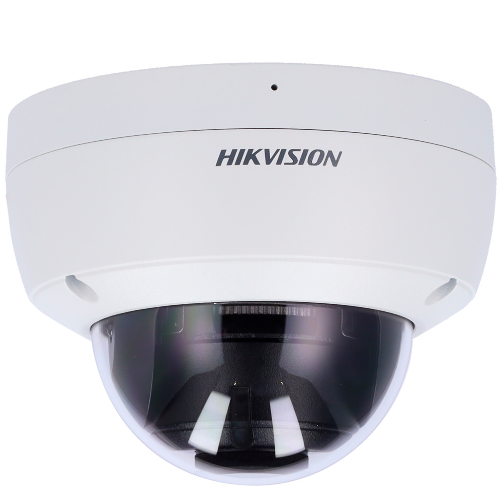 HIKVISION DOMO IP GAMA PRO Máxima seguridad con la Hikvision DS-2CD2163G2-IU(2.8mm). 6 Mpx, WDR 120dB, IR 30m, detección facial y AcuSense. Compatible con ONVIF, PoE y MicroSD 512GB.