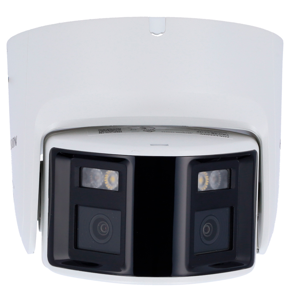 TURRET HIKVISION Cámara turret Hikvision DS-2CD2387G2P-LSU/SL con 8Mpx, visión 180°, luz blanca 30m, ColorVu 24/7 y AcuSense. Audio bidireccional y protección IP67