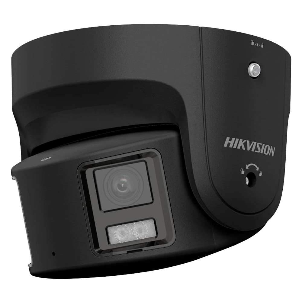 DS-2CD2387G2P-LSU/SL(4mm)(C)//BLACK |  HIKVISION  -  Cámara IP Panorámica AcuSense  | Gama PRO |  8 Mpx  |  Lente fija 4 mm | AcuSense | Sirena y flash disuasorio