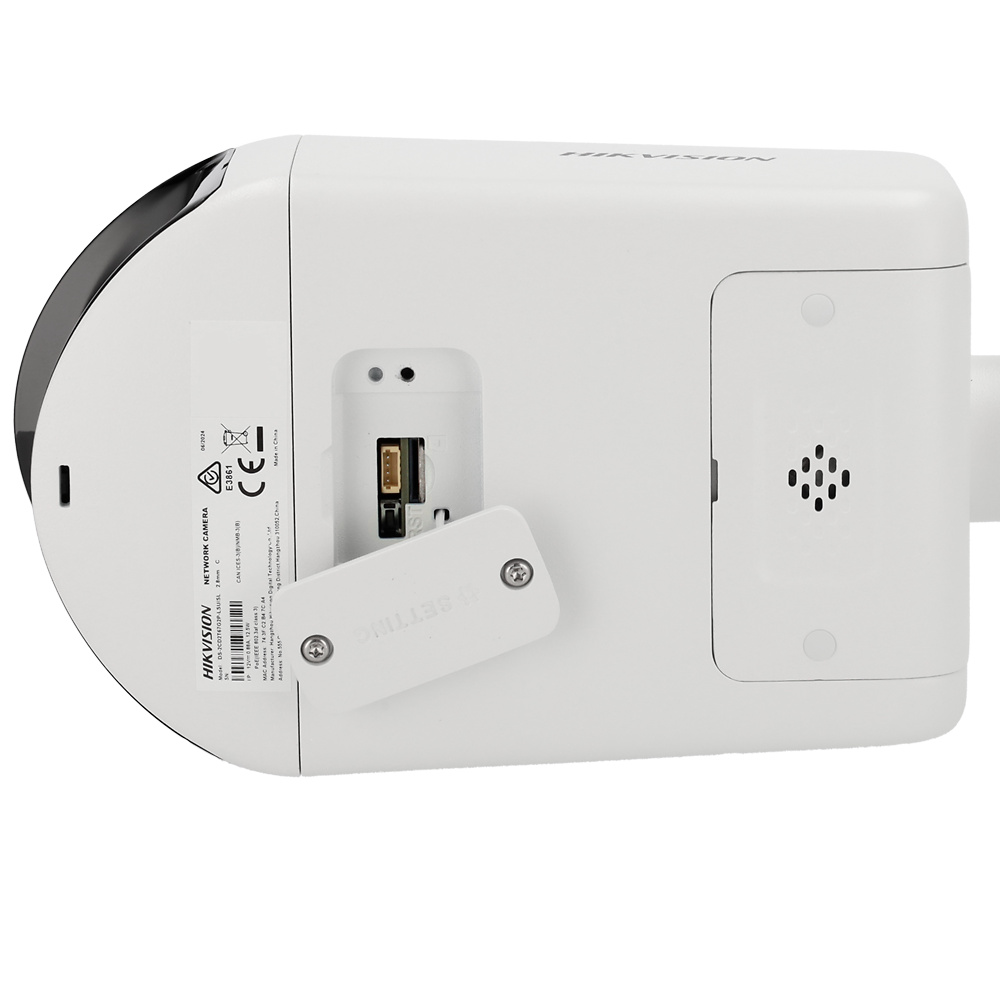 DS-2CD3T87G2P-LSU/SL(4mm)(C) | HIKVISION - Cámara IP Panorámica | 8 Mpx | Lentes 4 mm | Luz blanca 40 metros | Micrófono y altavoz | Sirena y flash disuasorio 