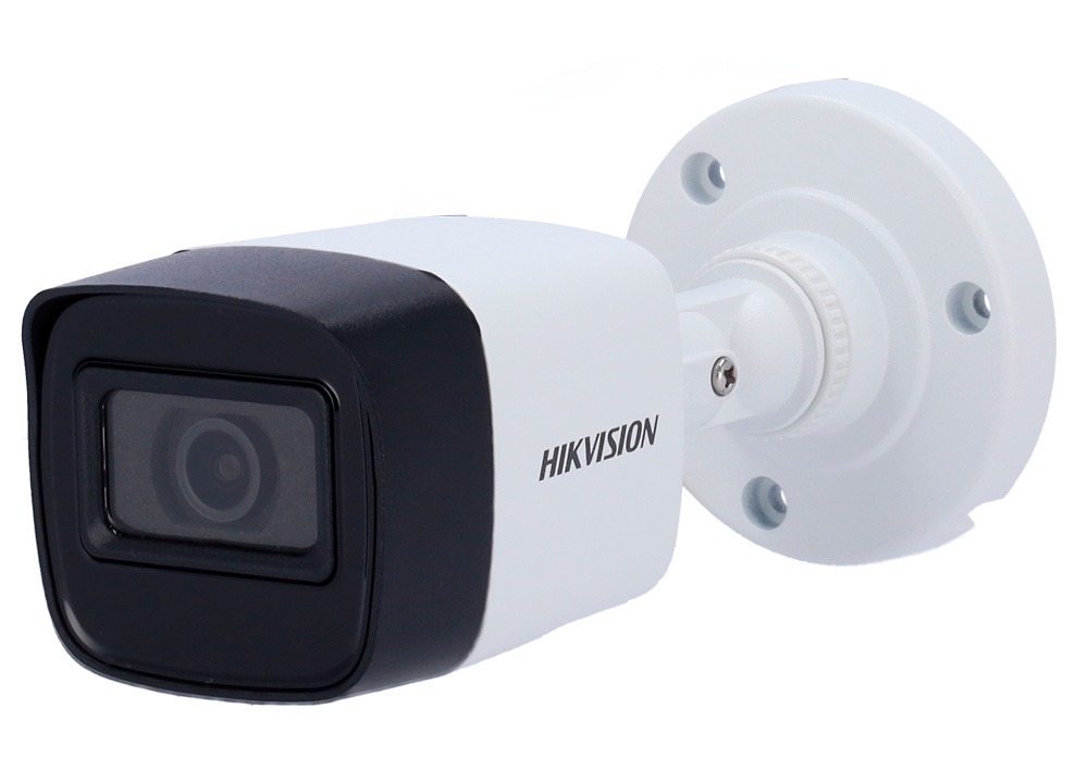 HIKVISION BULLET cámara Hikvision DS-2CE16D0T-ITF(3.6mm)(C) mostrando su diseño compacto Bullet, ideal para instalaciones discretas. Incorpora filtro IR CUT, funciones OSD avanzadas como BLC, DWDR y 2DNR, y ángulo de visión amplio para control de zonas exteriores. Eficiencia y fiabilidad con tecnología de 1080p en formato multitecnología