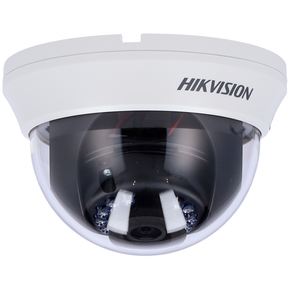 domo hikvision domo Hikvision DS-2CE56D0T-IRMMF(2.8mm)(C), compatible con tecnologías HDTVI, HDCVI, AHD y CVBS. Incorpora sensor CMOS de 2 Mpx, Smart IR con alcance de 20 m y funciones OSD configurables. Perfecta para instalaciones analógicas modernas con excelente calidad de imagen