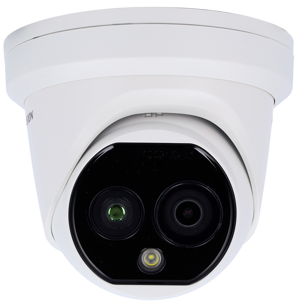 DS-2TD1228-3/QA | HIKVISION - Cámara Térmica tipo Domo | Lente sensor térmico 3.6 mm | Lente sensor óptico 4.3 mm | Sensibilidad térmica ≤ 40mK 
