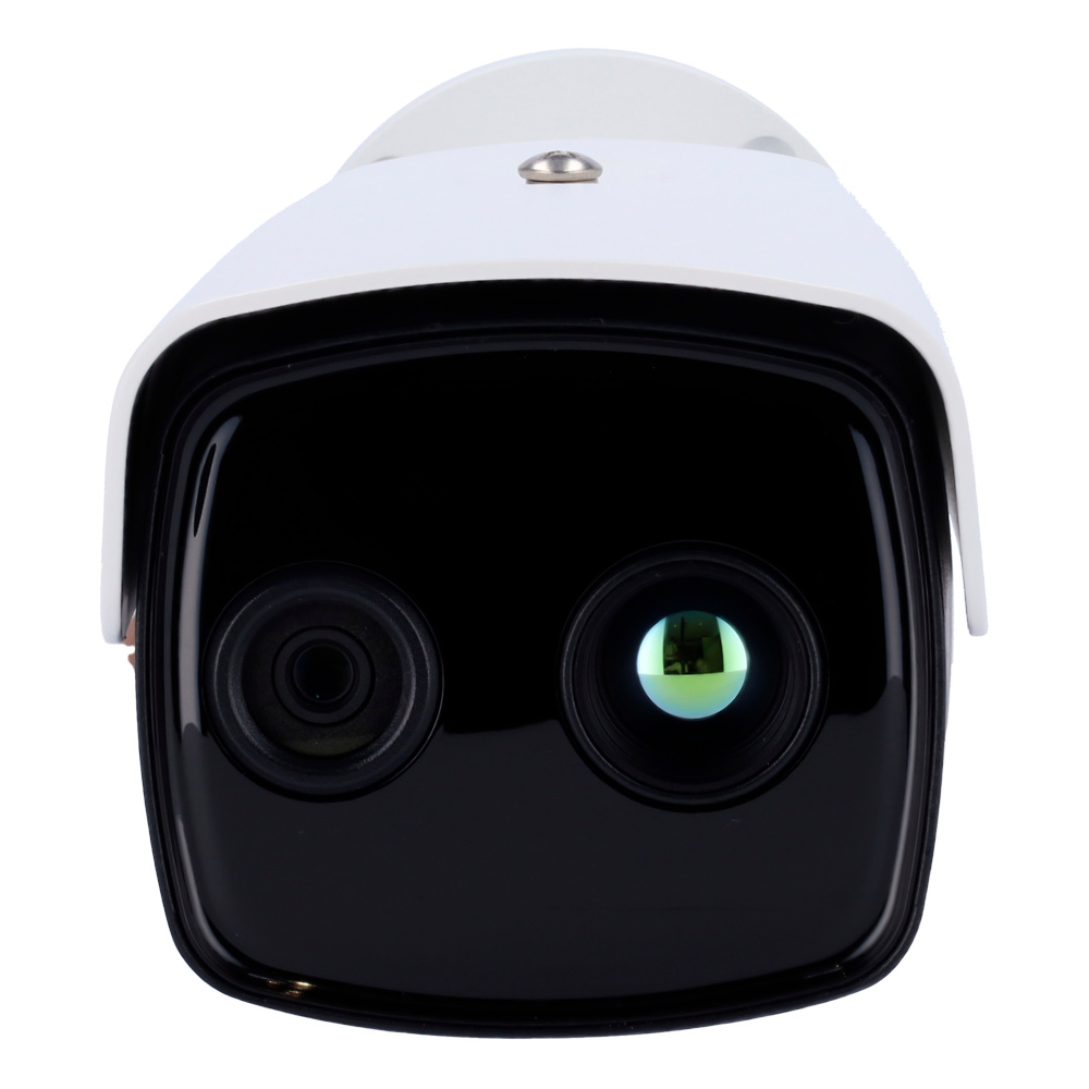 DS-2TD2637-25/QY | HIKVISION - Cámara Térmica Bullet | Sensor térmico 384x288 VOx | Lente 25 mm | Sensor óptico 1/2.7” 4 Mpx | Lente 12 mm 
