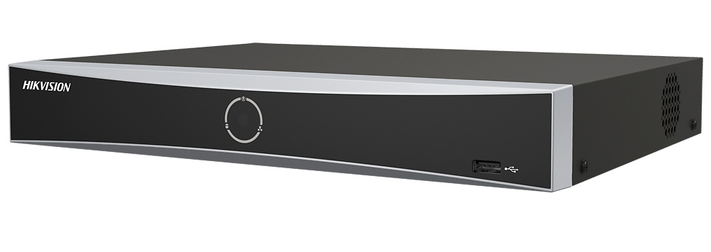 DS-7616NXI-K1(D)-HIKVISION NVR Hikvision DS-7616NXI-K1(D) con diseño compacto, conexiones traseras accesibles y frontal con LED indicador