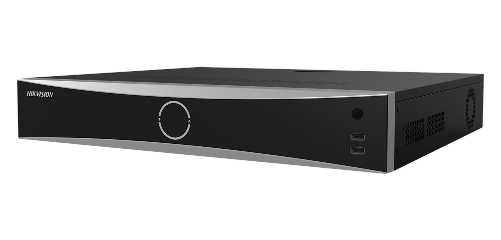 NVR-HIKVISION-DS-7716NXI-K4-D Grabador NVR Hikvision DS-7716NXI-K4(D) de 16 canales IP, ideal para instalaciones de alta resolución con funciones de IA, reconocimiento facial y gestión remota profesional. Compatible con cámaras ONVIF