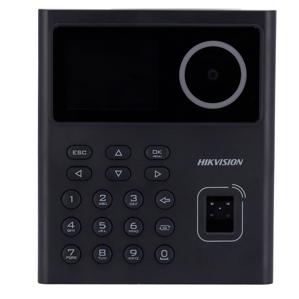 HIKVISION CONTROL DE PRESENCIA Gestiona accesos con el DS-K1T320MFX, que ofrece pantalla TFT de 2.4”, TCP/IP y USB, controladora integrada y Hik-Connect.