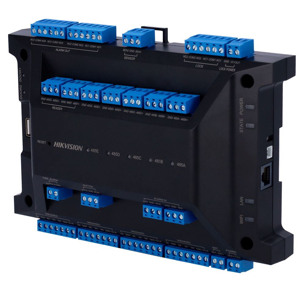 DS-K2702WX-E1(P)  |  HIKVISION  -  Controladora de Accesos Multi-identificación |  Facial, huella, tarjeta, QR o PIN  |  Comunicación TCP/IP, WiFi, USB, RS485 e ISUP