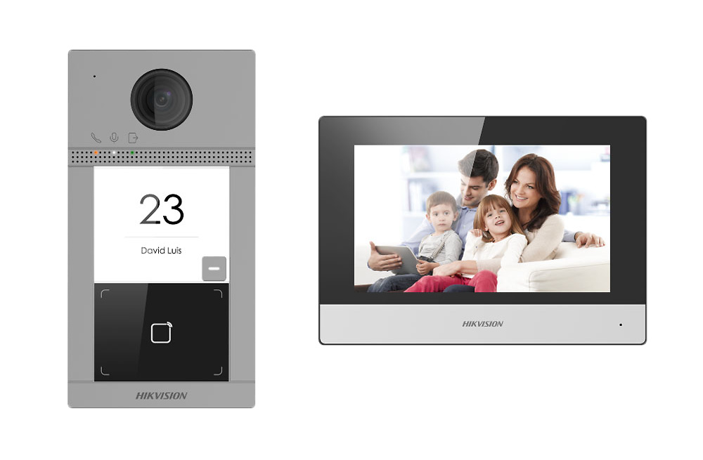 DS-KIS604-P(C)  |  HIKVISION  -  Kit de Videoportero  (Monitor + Placa exterior)  |  Tecnología IP & WiFi  |  Montaje en Superficie