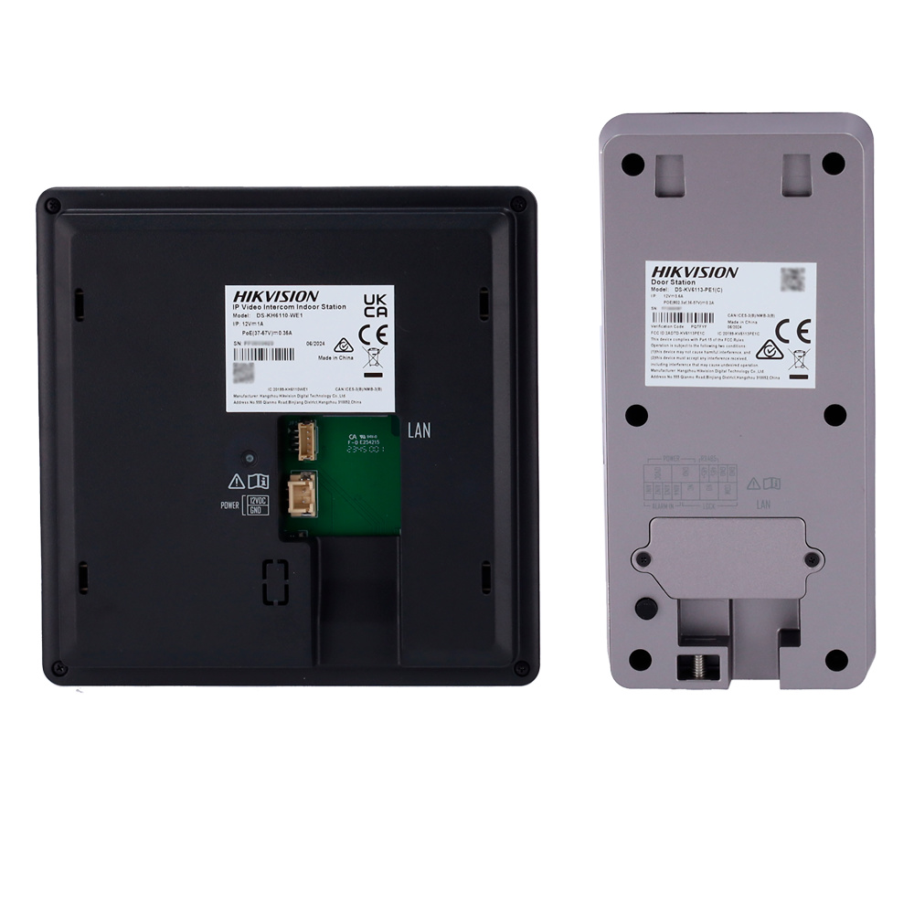 DS-KIS606-P | HIKVISION - Kit de Video portero (Monitor + Placa exterior) | Tecnología IP & Wifi | Lector MF (13,56 MhZ) | PoE | Montaje en Superficie 