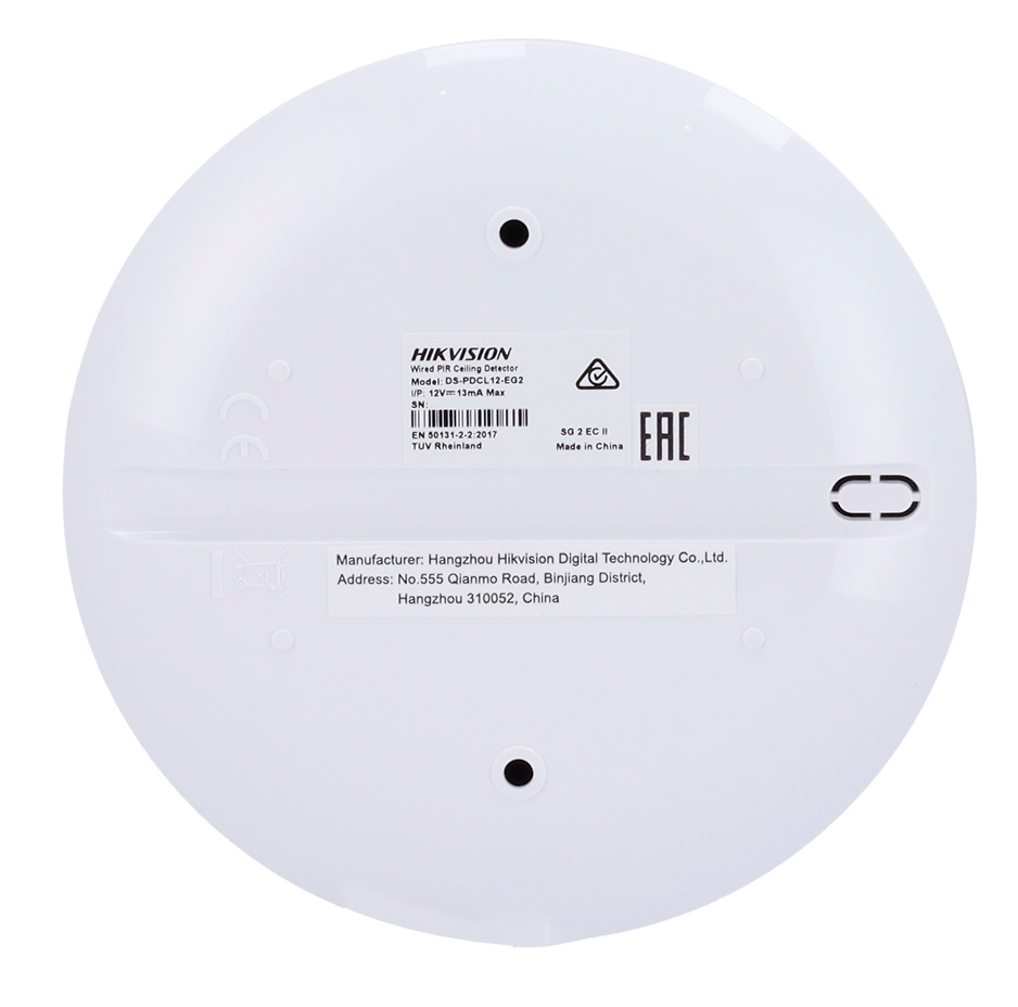 DS-PDCL12-EG2 | HIKVISION - Detector cableado de techo | Alcance detección 12 metros | Grado 2 