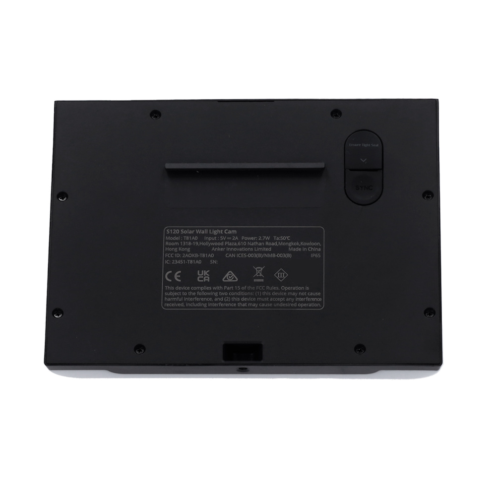 EUFY-SOLARWALL-LIGHTCAM-S120 | EUFY - Cámara Wifi con Panel Solar a batería| 2K | Ángulo de visión 120° | Detección de presencia PIR | Panel Solar integrado 
