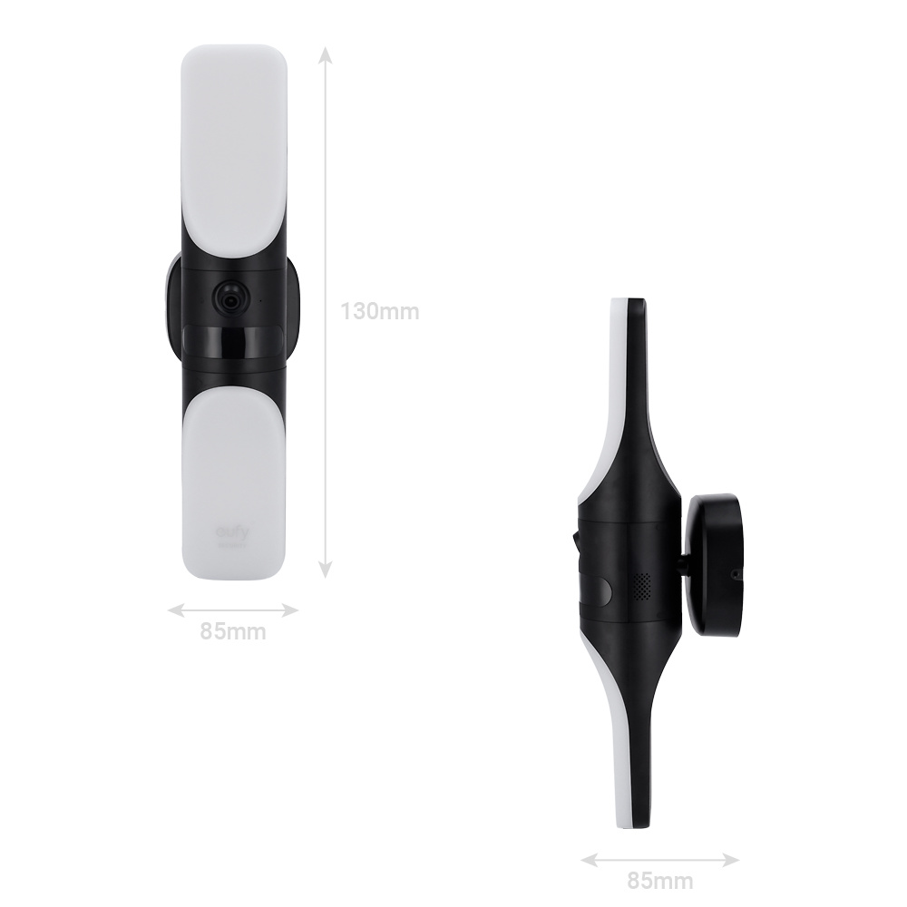 EUFY-WIREDWALL-LIGHTCAM-S100 | EUFY - Cámara Wifi con foco doble | Resolución 2K | Lente 160º de Visión | Detector PIR | Detección inteligente de humanos | Audio bidireccional / Sirena 