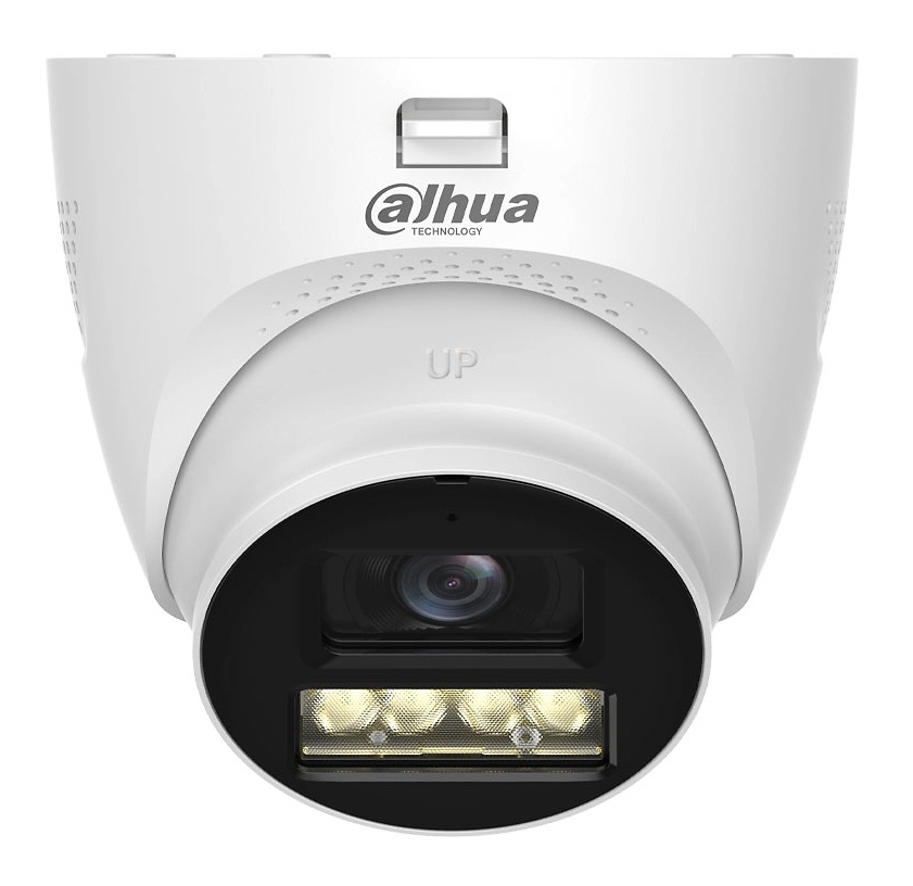 HAC-HDW1200TQP-IL-T-0280B-DIP-DAHUA-WIZCOLOR Cámara domo Dahua HAC-HDW1200TQ-IL-T de 2 Mpx con lente de 2.8 mm y luz blanca inteligente para visión a color nocturna