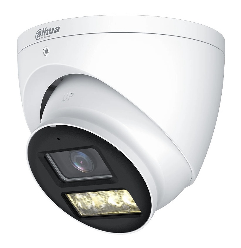 HAC-HDW1500TLMP-IL-A-0280B-S3-DIP-DAHUA-WIZCOLOR Cámara domo Dahua HAC-HDW1500TLM-IL-A-S3 con carcasa metálica e iluminación dual, ideal para vigilancia nocturna