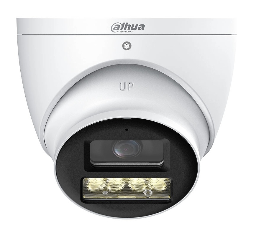 HAC-HDW1500TLMP-IL-A-0280B-S3-DIP-DAHUA-WIZCOLOR-DOMO Vista lateral de la Dahua HAC-HDW1500TLM-IL-A-S3 mostrando su diseño compacto y robusto con protección IP67
