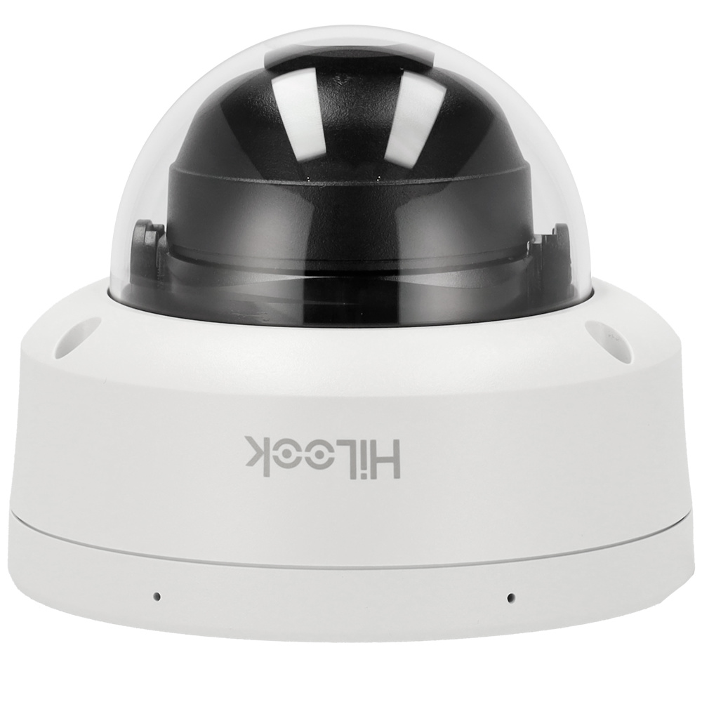 hilook-ipc-d140ha-luc-detalle-lente Primer plano de la lente fija de 2.8 mm de la cámara IP HiLook IPC-D140HA-LUC, destacando su capacidad para capturar imágenes detalladas en alta resolución. La óptica gran angular permite un monitoreo más eficiente en entornos de interior