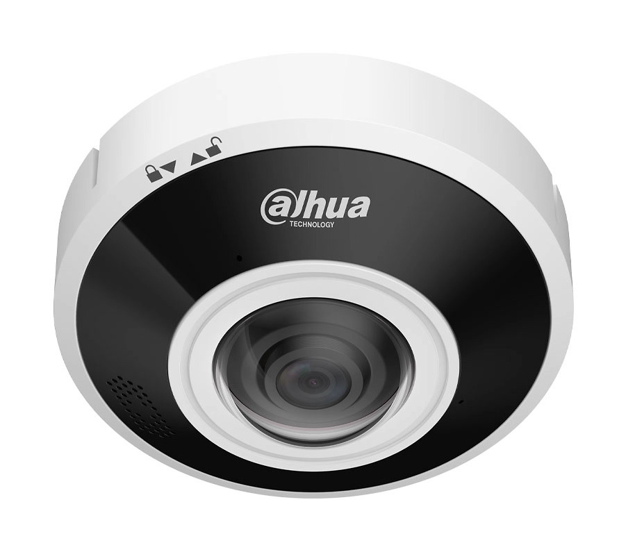 IPC-EBW5641P-AS | DAHUA cámara domo IP DAHUA IPC-EBW5641P-AS ofrece 6 Mpx de resolución, óptica fisheye de 1.68 mm, visión 360° con IR de 15 m, funciones inteligentes como conteo de personas y protección perimetral, audio bidireccional, almacenamiento MicroSD, resistencia IP67/IK10 y compresión AI-H.265+