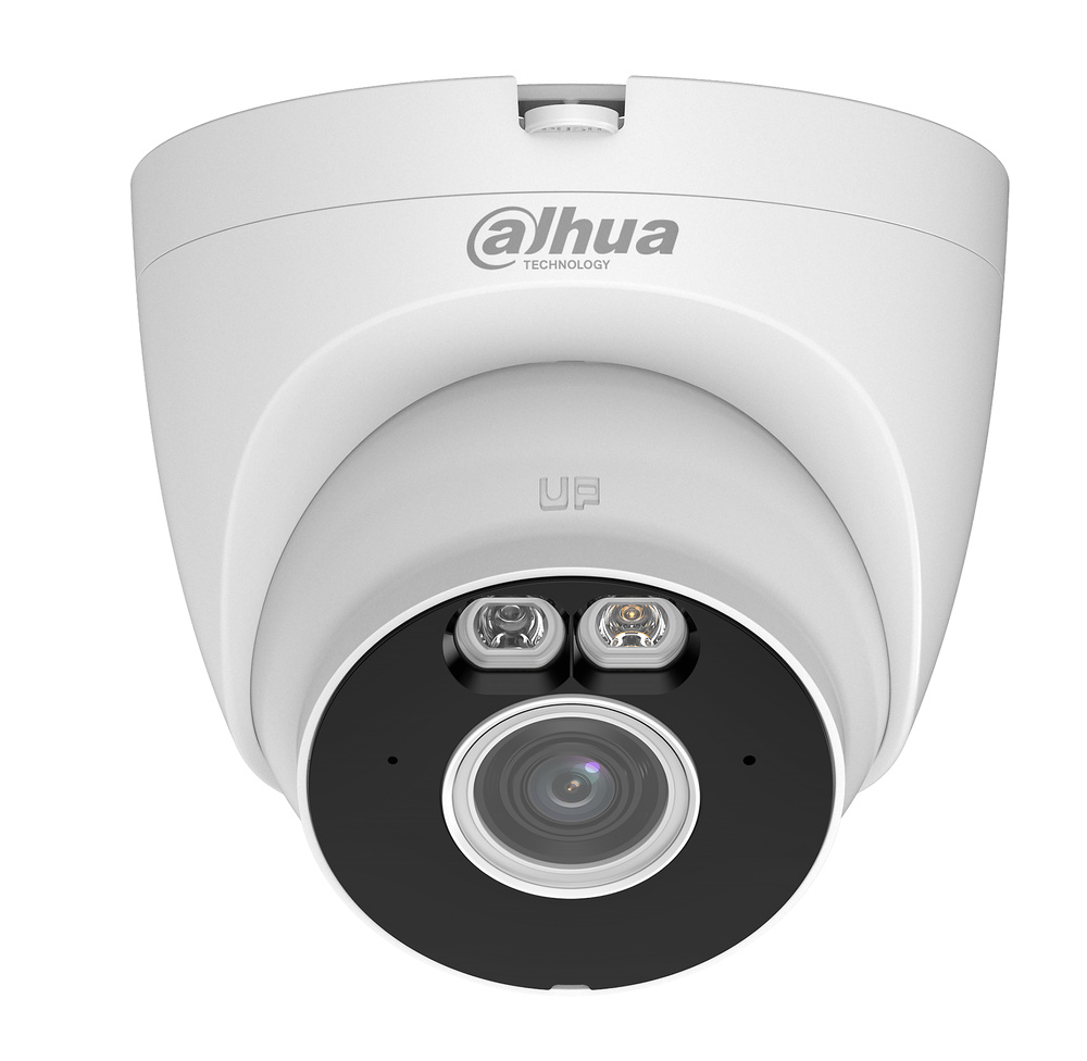 IPC-HDW1339DAP-SAW-IL-0280B-EUR-DAHUA-WIFI-MICROFONO Vista superior de la Dahua IPC-HDW1339DAP-SAW-IL-0280B-EUR con micrófono integrado y tecnología Smart Dual Light