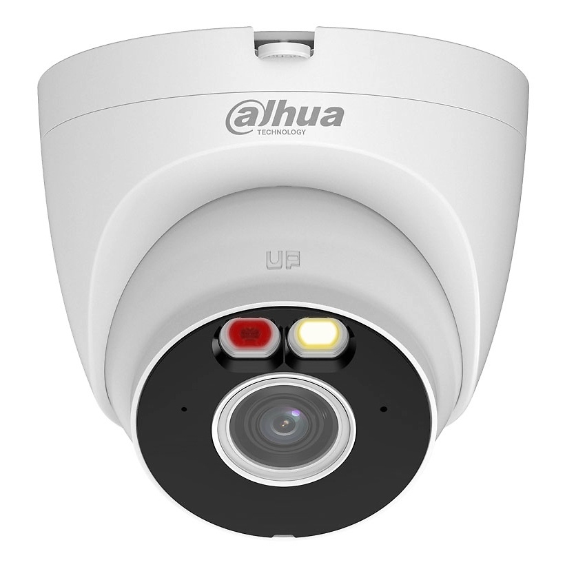 IPC-HDW1339DAP-SW-PV-0280B-DAHUA-microfono Vista frontal del modelo Dahua IPC-HDW1339DAP-SW-PV-0280B con lente de 2,8 mm y micrófono integrado