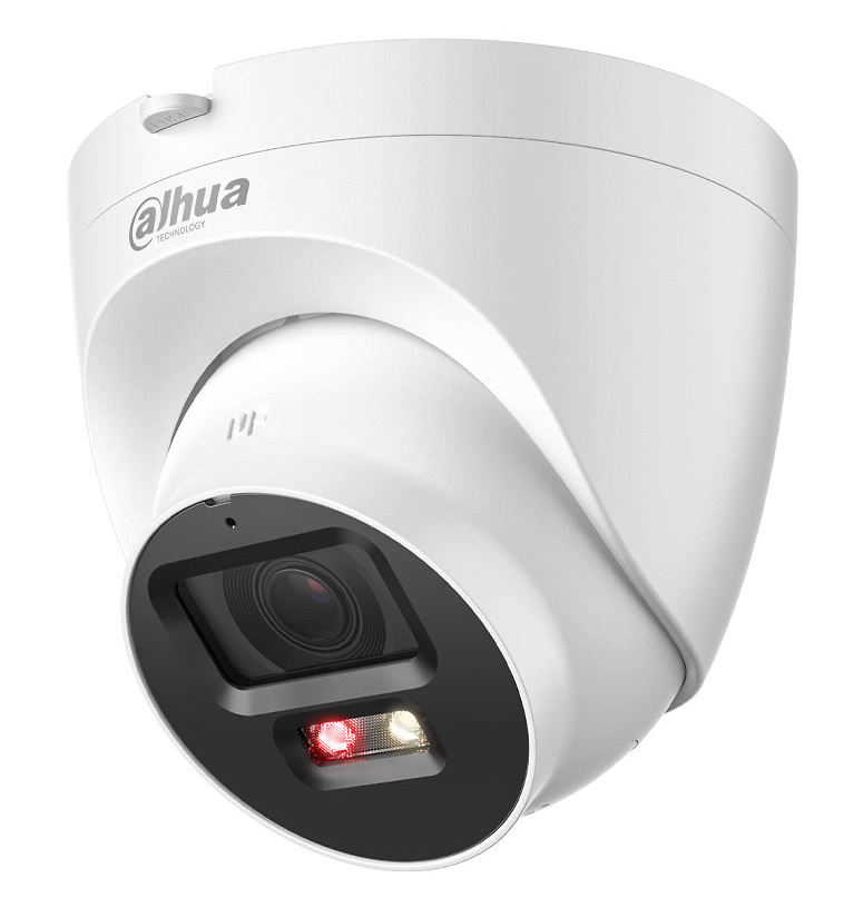 dahua-ipc-hdw2449tp-s-pv-0280b-lateral Imagen de perfil con carcasa mixta y orientación de lente ajustada mediante soporte 3AXIS para instalación flexible en techo o pared