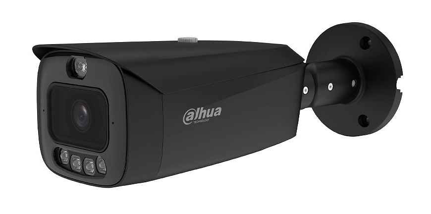 IPC-HFW3449T1P-AS-PV-0280B-PRO-BLACK | DAHUA - Cámara WizColor con disuasión activa TiOC PRO | 4 Mpx | Lente fija 2.8 mm | Smart Light 50 metros | Disuasión activa con luz roja/azul y audio 