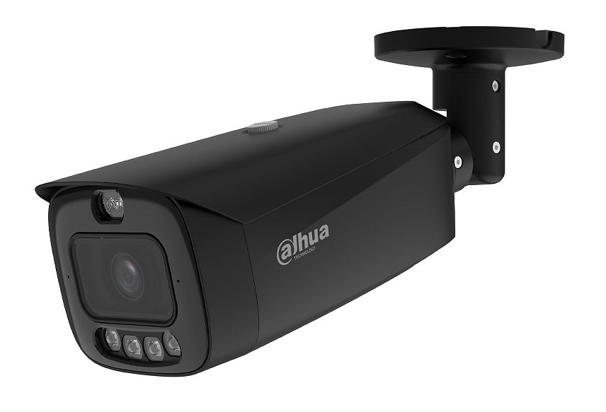 IPC-HFW3449T1P-AS-PV-0280B-PRO-BLACK | DAHUA - Cámara WizColor con disuasión activa TiOC PRO | 4 Mpx | Lente fija 2.8 mm | Smart Light 50 metros | Disuasión activa con luz roja/azul y audio 