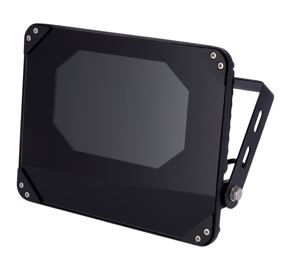IR45-110-SE24 El foco de iluminación infrarroja IR45-110-SE24 mejora la visibilidad nocturna con un alcance de 110m y 24 LEDs IR de 850 nm. Su estructura en aluminio y cristal templado lo hace resistente, con protección IP66 contra agua y polvo.