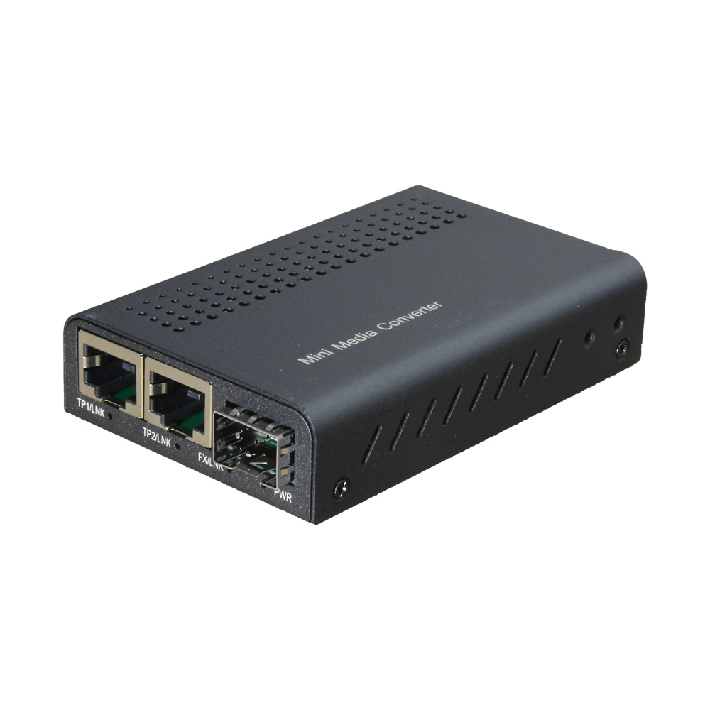 MC2GE-SFP | Conversor de medios multimodo | 1x SFP | 2x Ethernet RJ45 | 10/100/1000 Base-TX | 100 metros 