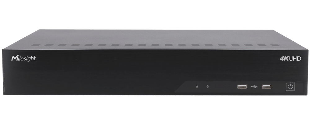 Grabador Milesight El grabador NVR Milesight MS-N7032-G ofrece grabación de hasta 32 canales IP, compresión H.265+, ancho de banda de 256 Mbps, soporte para cámaras de hasta 8 Mpx, salidas HDMI 4K y funciones LPR. Ideal para proyectos de alta seguridad que requieren almacenamiento RAID y control remoto total