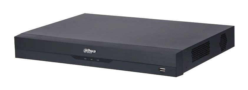 NVR‑5232‑8P‑EI2-dahua-nvr-32-poe Dahua NVR‑5232‑8P‑EI2 con 32 canales IP y 8 puertos PoE, doble HDD, AI, y salida HDMI 8K.