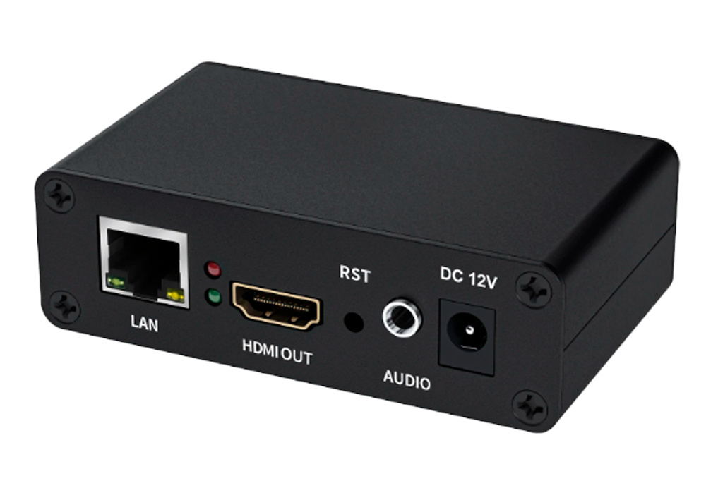 ONVIF-HDMI Conversor de señal ONVIF a HDMI ONVIF-HDMI para visualizar cámaras IP en monitores convencionales, con resolución máxima de 1080p. Compatible con protocolos de streaming y soporta 4 streams simultáneos. Ideal para proyectos de videovigilancia que requieren una conexión sencilla y eficiente con monitores HDMI o VGA
