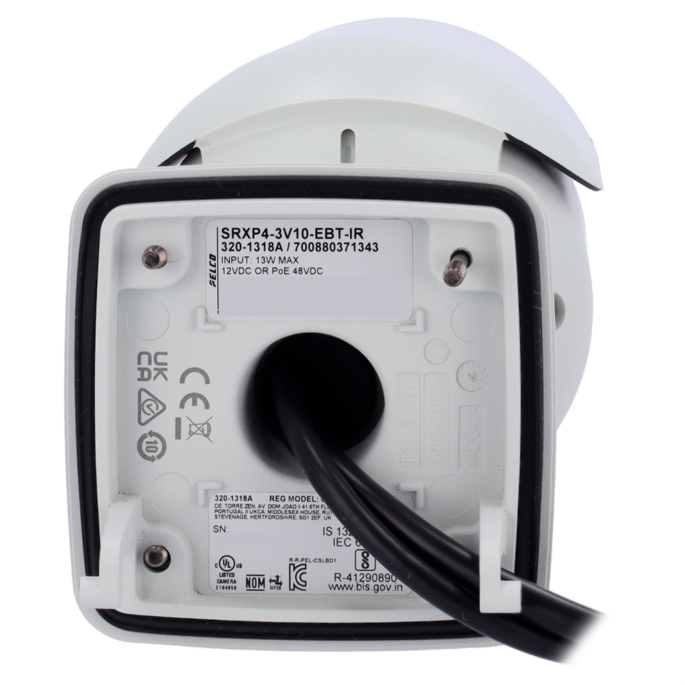 PL-SRXP4-5V40-EBT-IR | PELCO - Cámara Bullet IP | 5 Mpx | Lente motorizada 3.4 ~10.5mm | Analíticas de video integradas 