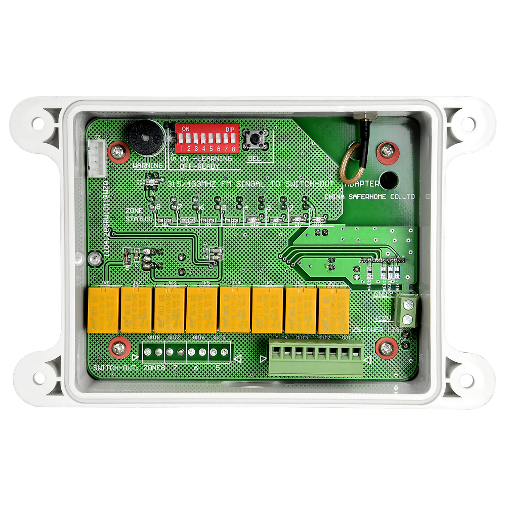 Receptor inalámbrico de barreras infrarrojas - 4 entradas cableadas - 4 salidas cableadas 