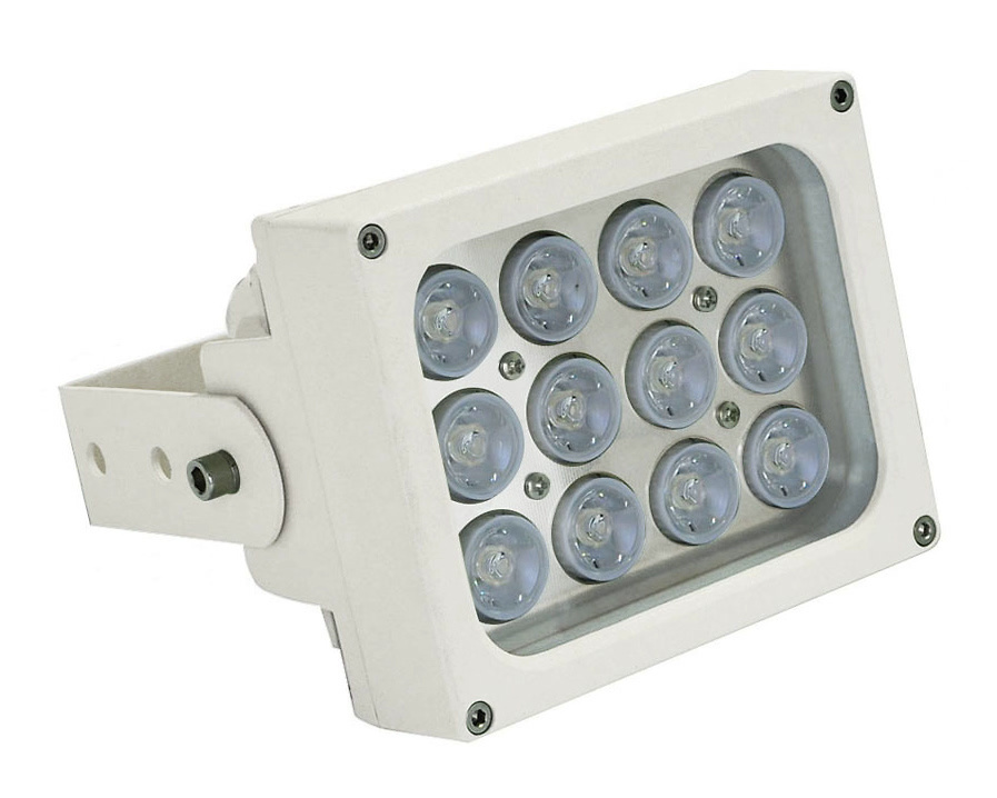 SAM-4941 | Foco de Iluminación Infrarroja Foco IR SAM-4941 con alcance de 150m, 12 LEDs Epistar y protección IP66. Resistente y eficiente en seguridad perimetral Iluminador infrarrojo 150m con ángulo de 60°, alimentación 220V y sensor hexagonal para activación automática