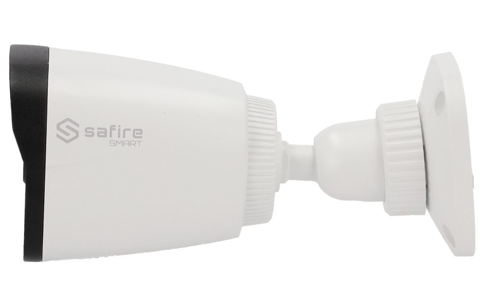 SF-IPB070A-4B1-DL | SAFIRE SMART | Cámara IP Bullet | 4 Mpx | Lente 2.8 mm | Detección de movimiento avanzada | Luz dual: IR + Blanco alcance 20 m | Micrófono 