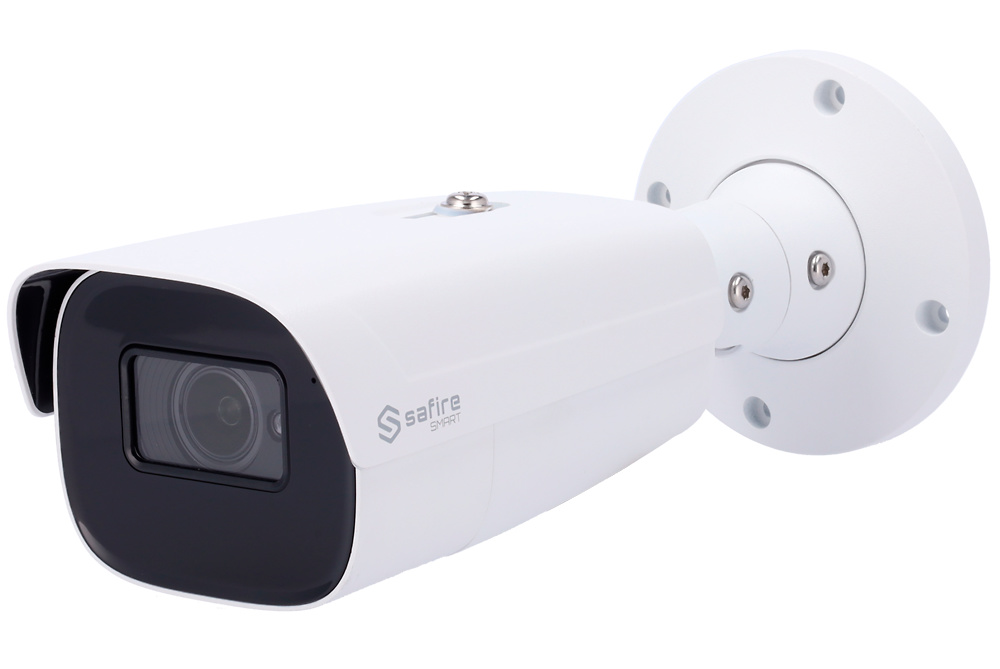 SF-IPB585ZA-6I1 |  SAFIRE SMART  |  Cámara IP  Bullet  |  6 Mpx  | Lente Motorizada 2.8-12 mm  |  Leds IR 70 metros  |  Micrófono Integrado